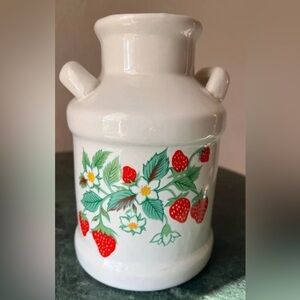Vintage Ceramic Vase with Strawberry Design